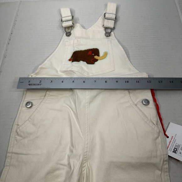 Christian Robinson Boy's Size 4T Woolly Mammoth Embroidered Overalls Cream New - Picture 7 of 16